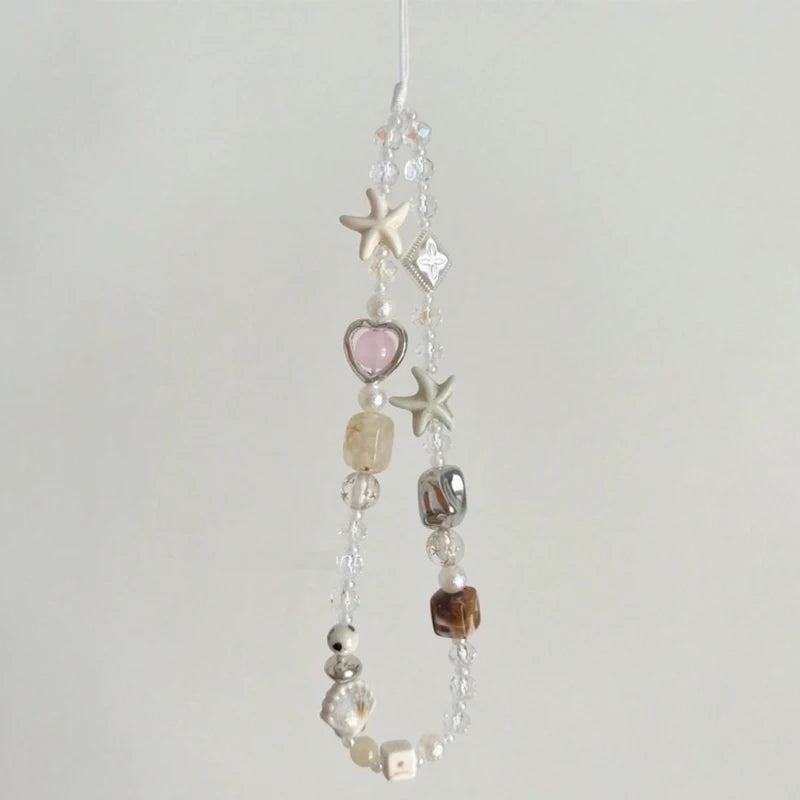 Star Pearl Beaded Phone Strap Charm Chain